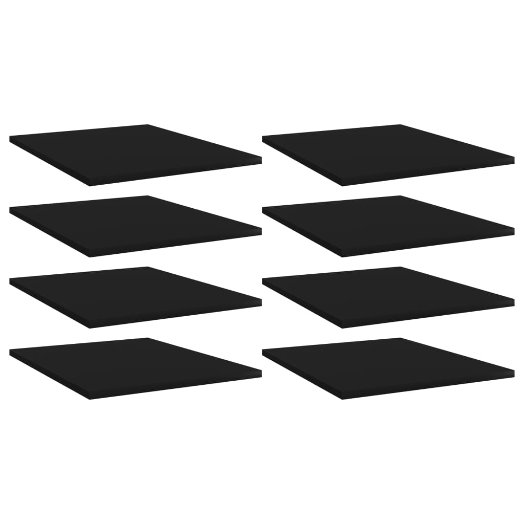 Wandschappen 8 st 40x50x1,5 cm bewerkt hout zwart