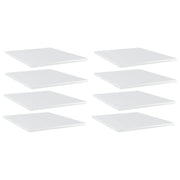Wandplanken 40x50 cm bewerkt hout hoogglans wit (8 stuks)