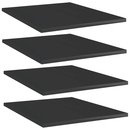 Wandschappen 4 st 40x50x1,5 cm spaanplaat hoogglans zwart