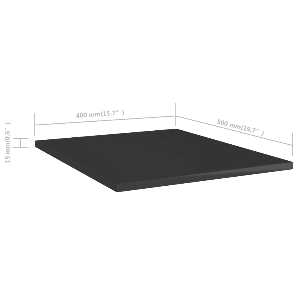 Wandschappen 4 st 40x50x1,5 cm spaanplaat hoogglans zwart