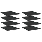 Wandschappen 8 st 40x50x1,5 cm bewerkt hout hoogglans zwart