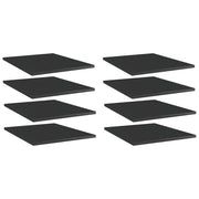 Wandschappen 8 st 40x50x1,5 cm bewerkt hout hoogglans zwart