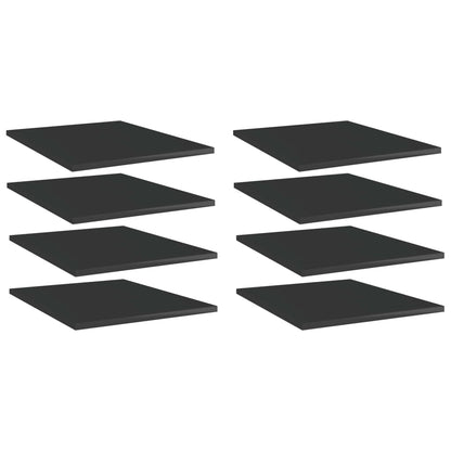Wandschappen 8 st 40x50x1,5 cm bewerkt hout hoogglans zwart
