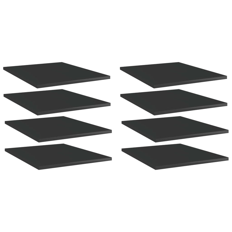 Wandschappen 8 st 40x50x1,5 cm bewerkt hout hoogglans zwart