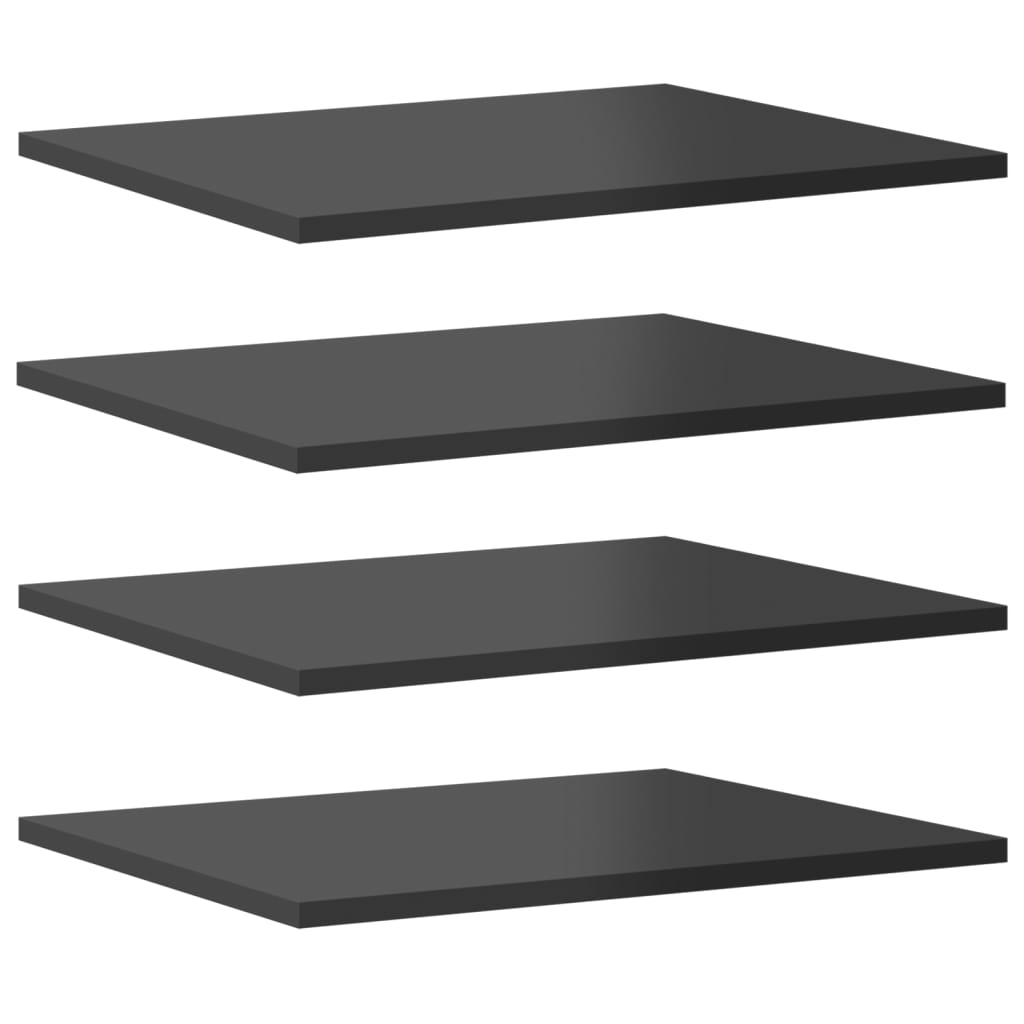 Wandschappen 4 st 40x50x1,5 cm spaanplaat hoogglans grijs