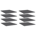 Wandschappen 8 st 40x50x1,5 cm spaanplaat hoogglans grijs