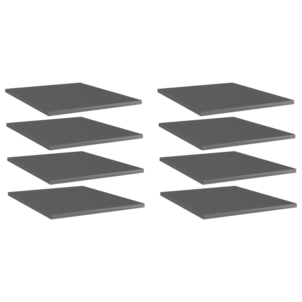 Wandschappen 40X50X1,5 Cm Spaanplaat Hoogglans Grijs 8 40 x 50 x 1.5 cm