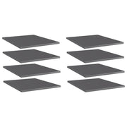 Wandschappen 8 st 40x50x1,5 cm spaanplaat hoogglans grijs