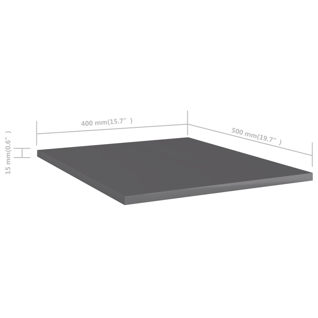 Wandschappen 40X50X1,5 Cm Spaanplaat Hoogglans Grijs 8 40 x 50 x 1.5 cm
