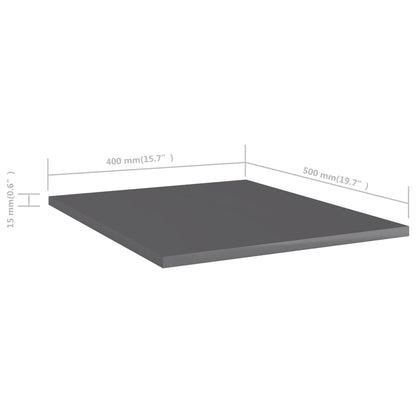 Wandschappen 40X50X1,5 Cm Spaanplaat Hoogglans Grijs 8 40 x 50 x 1.5 cm