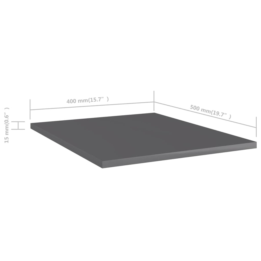 Wandschappen 40X50X1,5 Cm Spaanplaat Hoogglans Grijs 8 40 x 50 x 1.5 cm