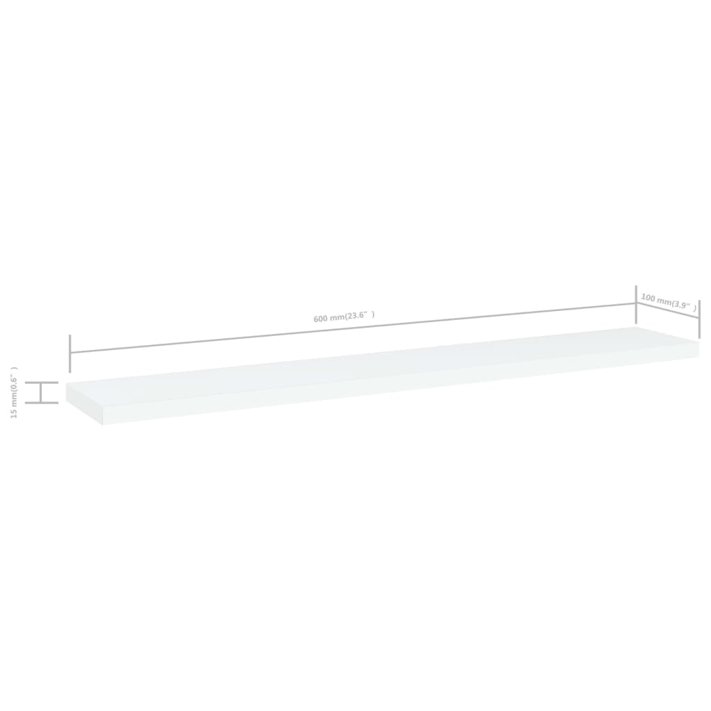 Wandschappen 60X10X1,5 Cm Spaanplaat Wit 4 60 x 10 x 1.5 cm