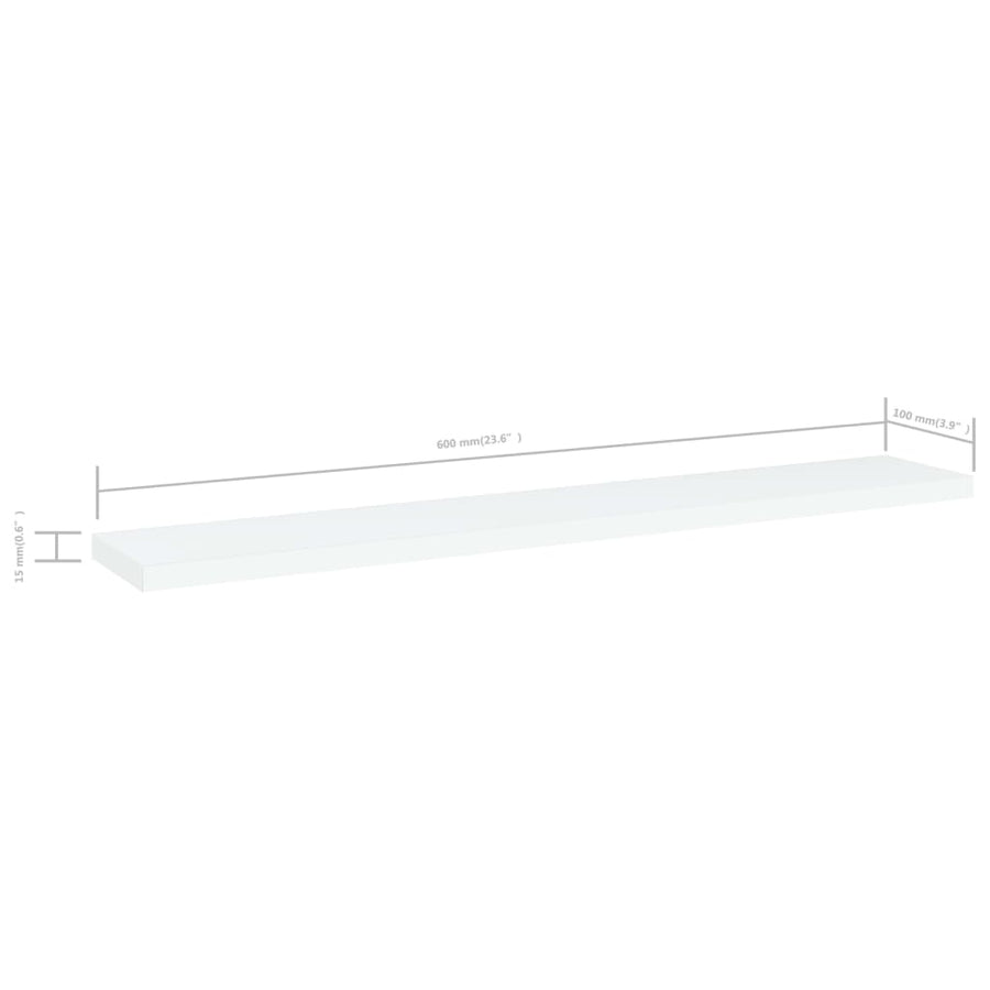 Wandschappen 60X10X1,5 Cm Spaanplaat Wit 4 60 x 10 x 1.5 cm