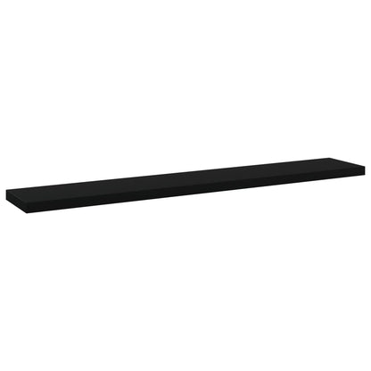 Wandschappen 4 st 60x10x1,5 cm spaanplaat zwart