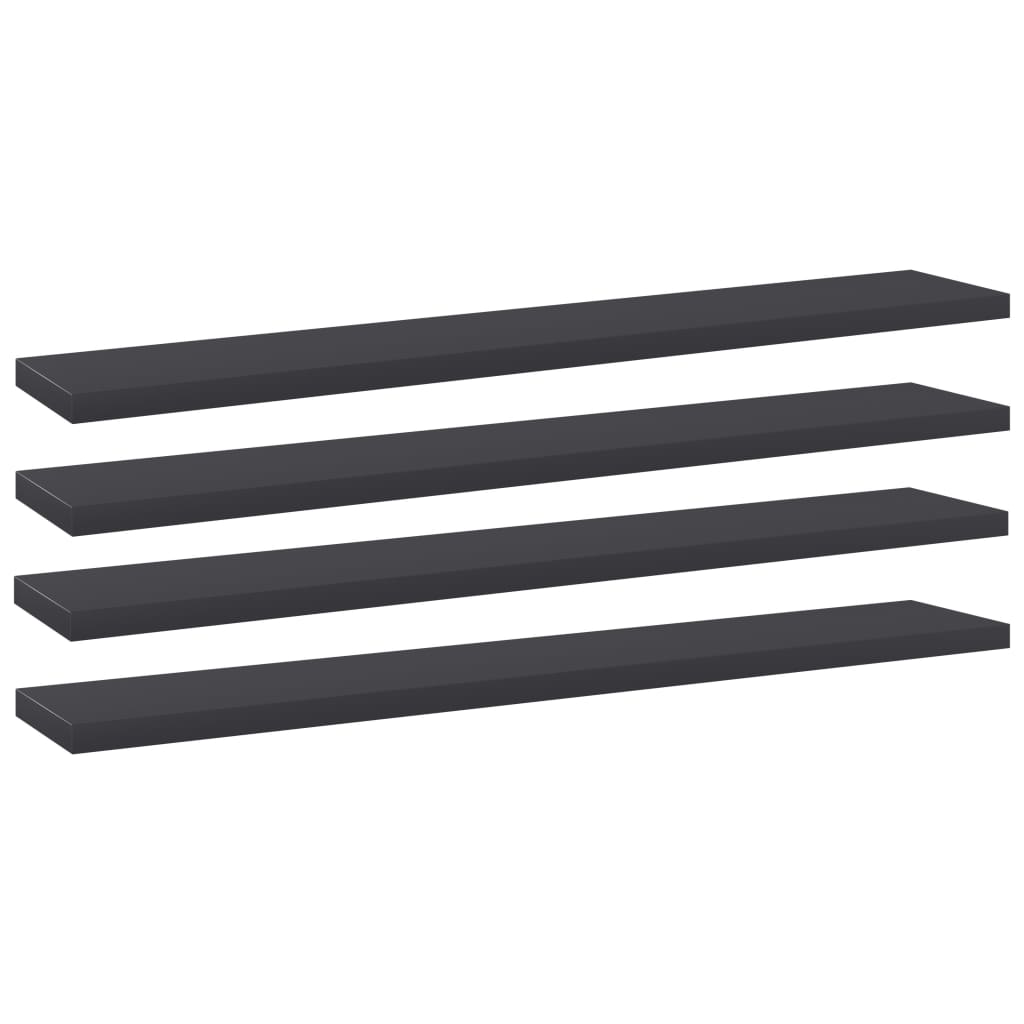 Wandschappen 4 st 60x10x1,5 cm spaanplaat grijs