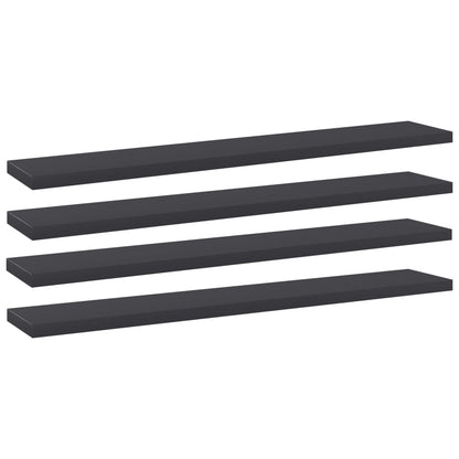 Wandschappen 4 st 60x10x1,5 cm spaanplaat grijs