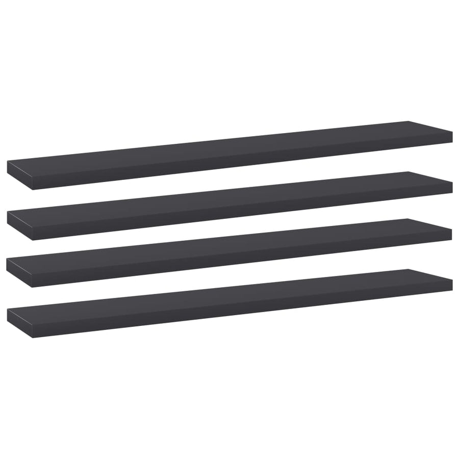 Wandschappen 4 st 60x10x1,5 cm spaanplaat grijs