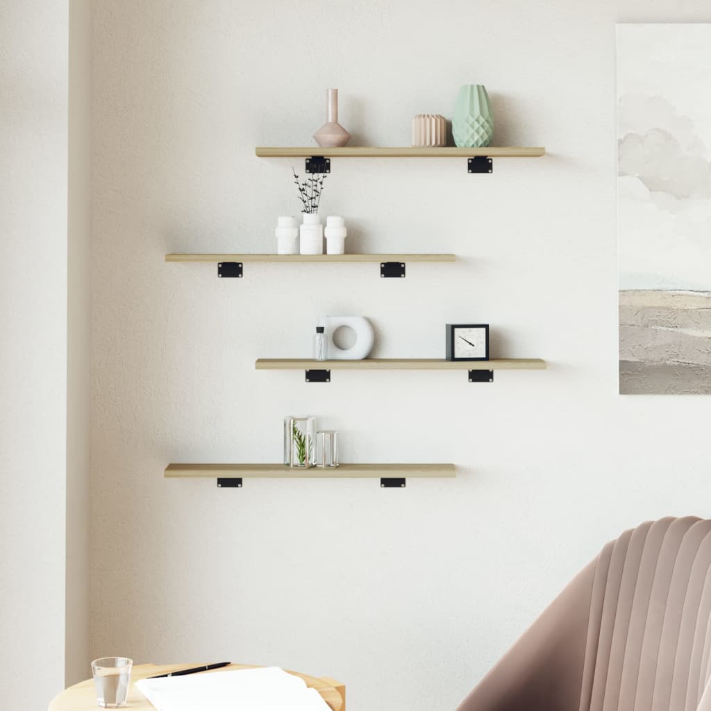 Wandschappen 8 st 60x10x1,5 cm spaanplaat sonoma eikenkleurig