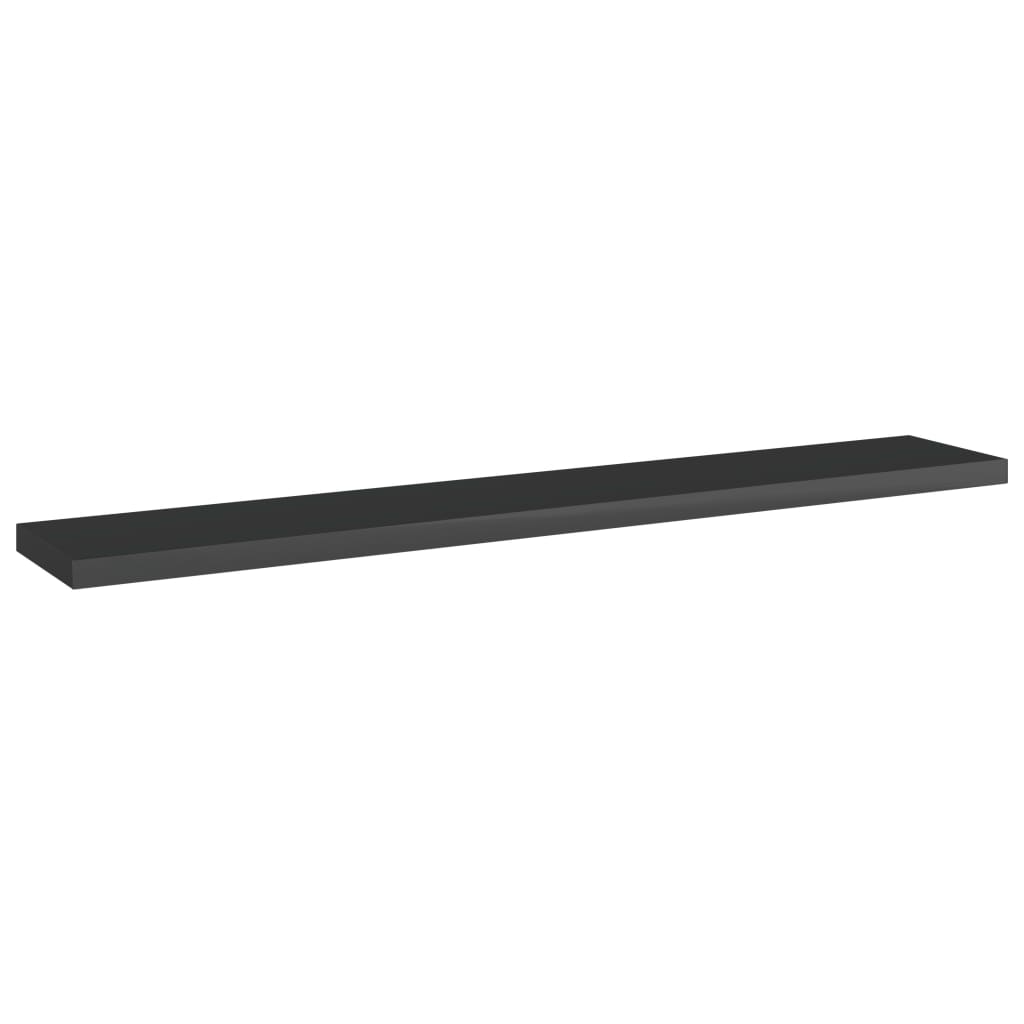Wandschappen 4 st 60x10x1,5 cm spaanplaat hoogglans zwart
