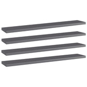 Wandschappen 4 st 60x10x1,5 cm spaanplaat hoogglans grijs