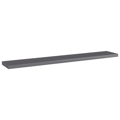 Wandschappen 4 St 60X10X1,5 Cm Spaanplaat Hoogglans Grijs Hoogglans Grijs 4