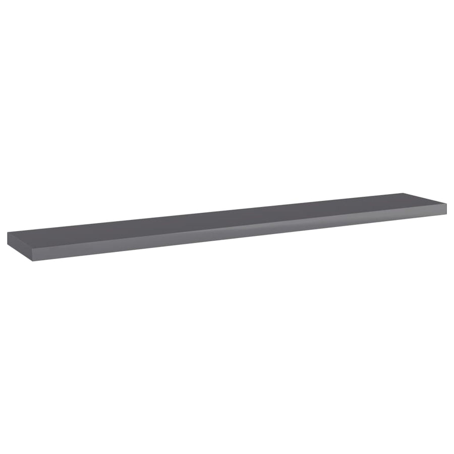 Wandschappen 4 St 60X10X1,5 Cm Spaanplaat Hoogglans Grijs Hoogglans Grijs 4