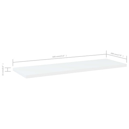 Wandschappen 60X20X1,5 Cm Spaanplaat Wit 4 60 x 20 x 1.5 cm