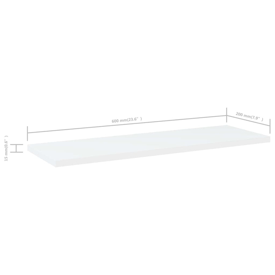 Wandschappen 60X20X1,5 Cm Spaanplaat Wit 4 60 x 20 x 1.5 cm