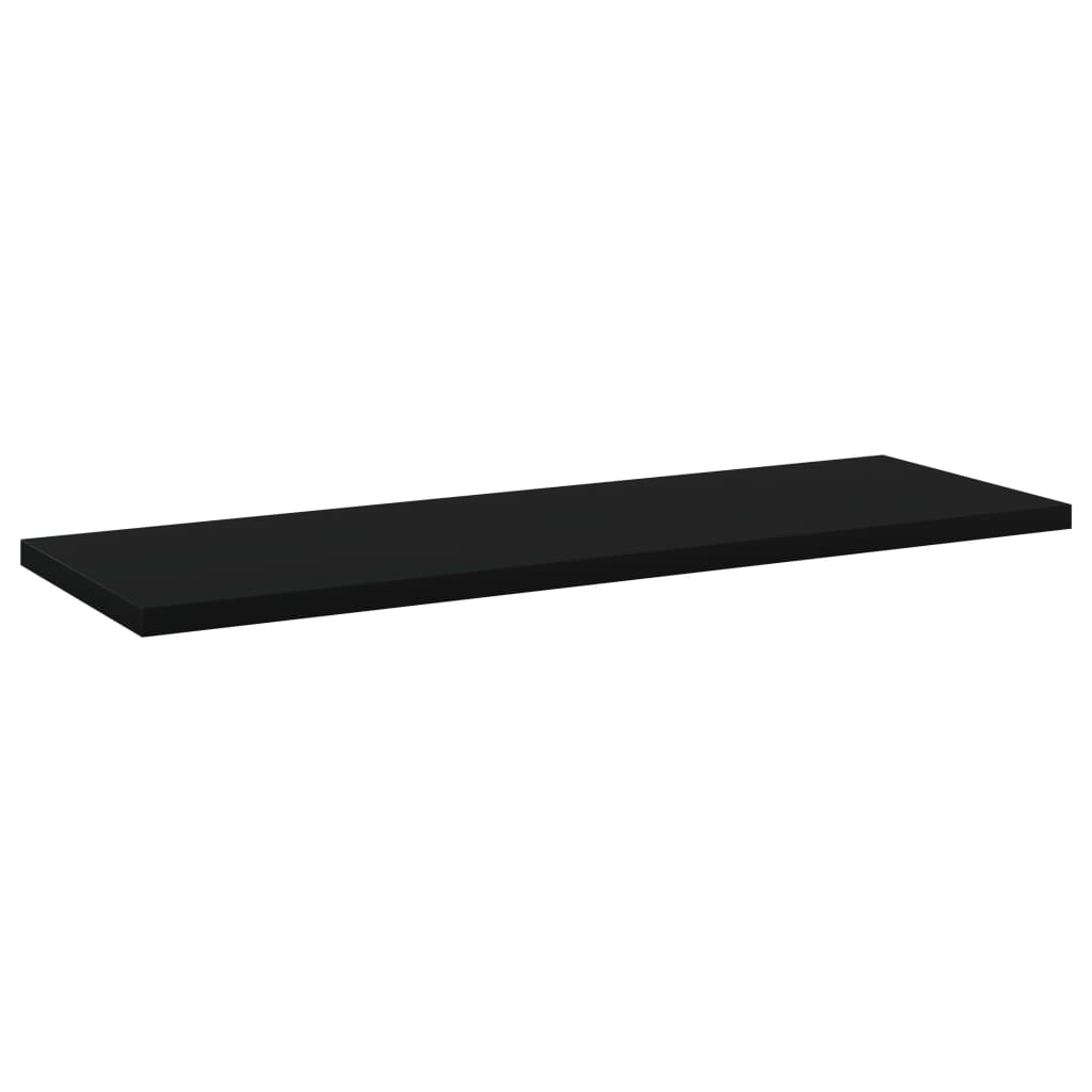 Wandschappen 4 st 60x20x1,5 cm spaanplaat zwart