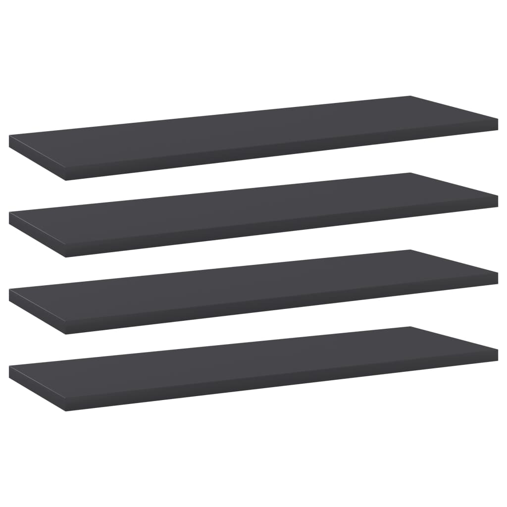 Wandschappen 4 st 60x20x1,5 cm spaanplaat grijs