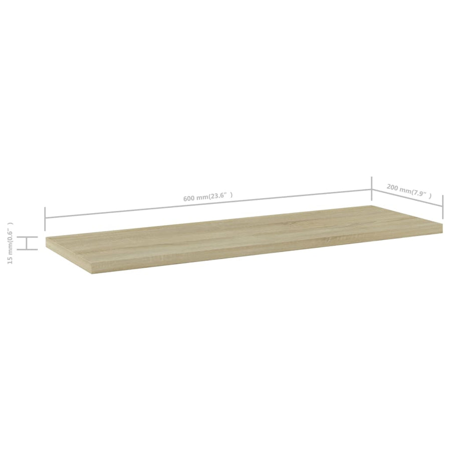 Wandschappen 60X20X1,5 Cm Spaanplaat Kleurig Sonoma Eiken 4 60 x 20 x 1.5 cm