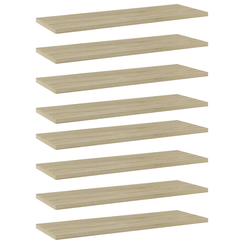 Wandschappen 8 st 60x20x1,5 cm spaanplaat sonoma eikenkleurig