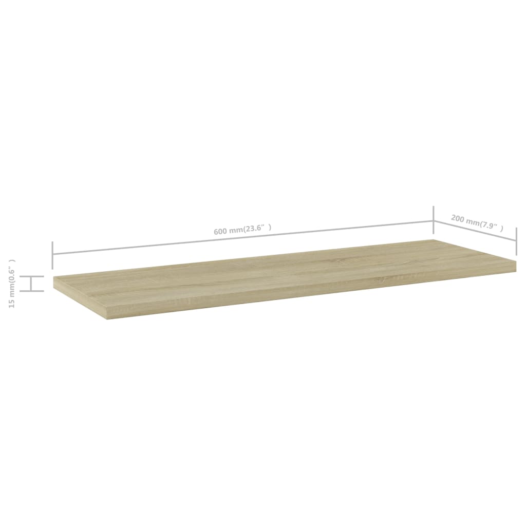 Wandschappen 8 st 60x20x1,5 cm spaanplaat sonoma eikenkleurig