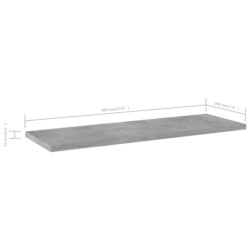 Wandschappen 60X20X1,5 Cm Spaanplaat Betongrijs 4 60 x 20 x 1.5 cm