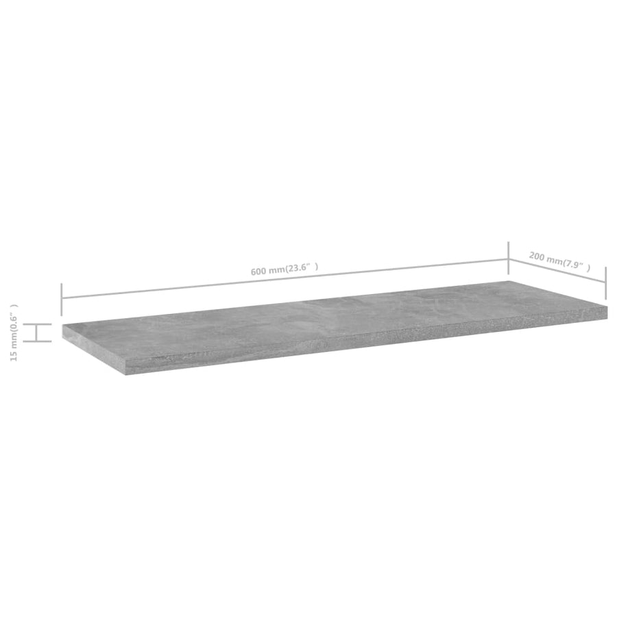 Wandschappen 60X20X1,5 Cm Spaanplaat Betongrijs 4 60 x 20 x 1.5 cm