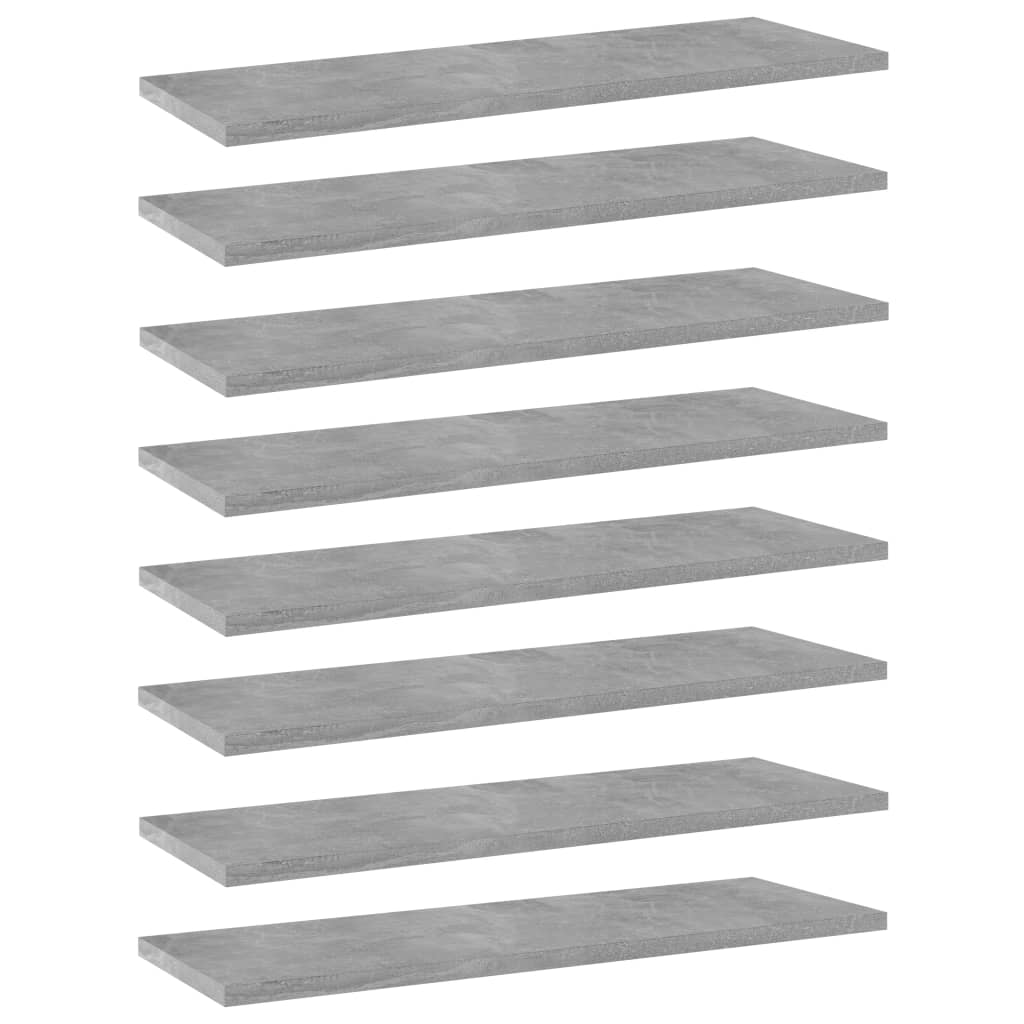 Wandschappen 8 st 60x20x1,5 cm spaanplaat betongrijs