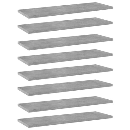 Wandschappen 8 st 60x20x1,5 cm spaanplaat betongrijs
