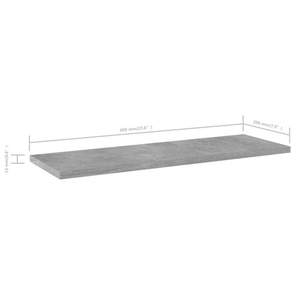 Wandschappen 8 st 60x20x1,5 cm spaanplaat betongrijs
