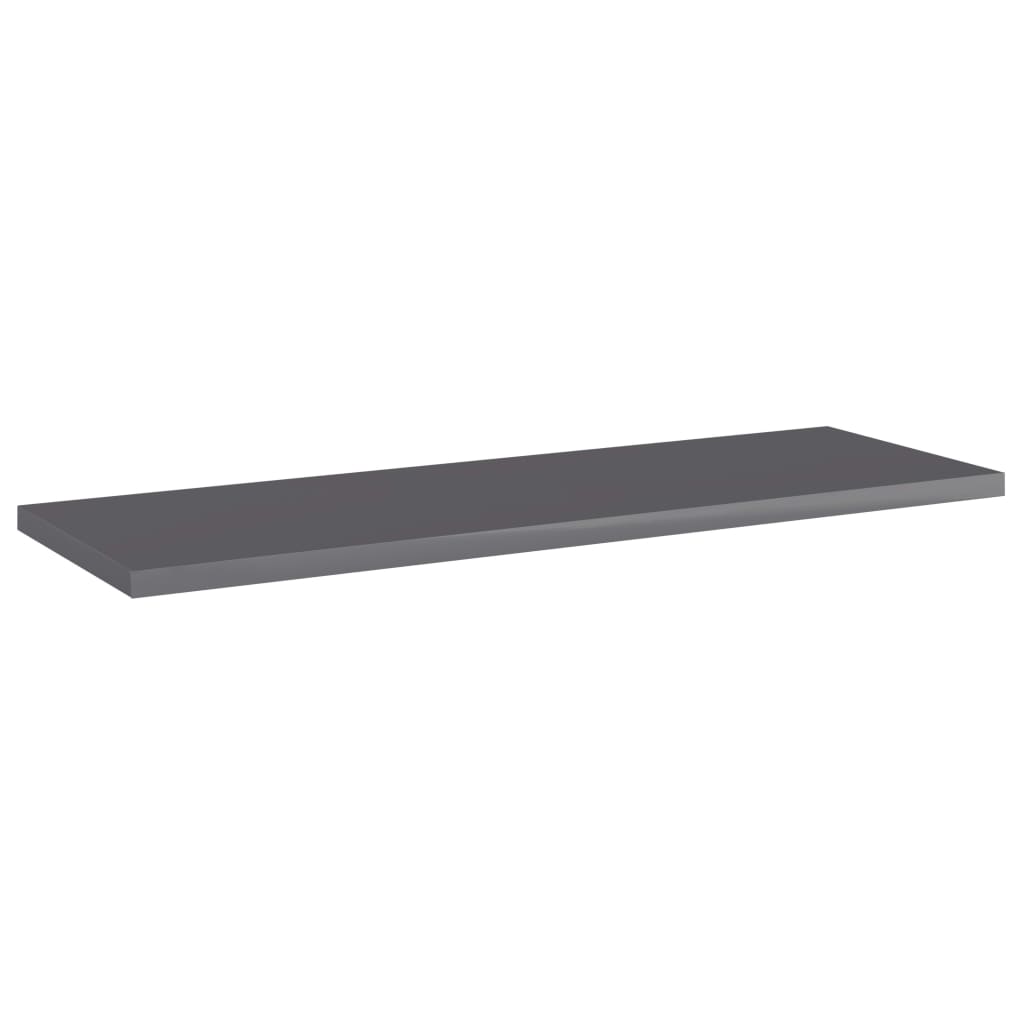 Wandschappen 4 st 60x20x1,5 cm spaanplaat hoogglans grijs
