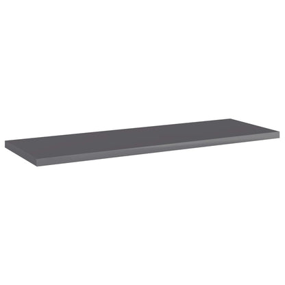Wandschappen 4 st 60x20x1,5 cm spaanplaat hoogglans grijs