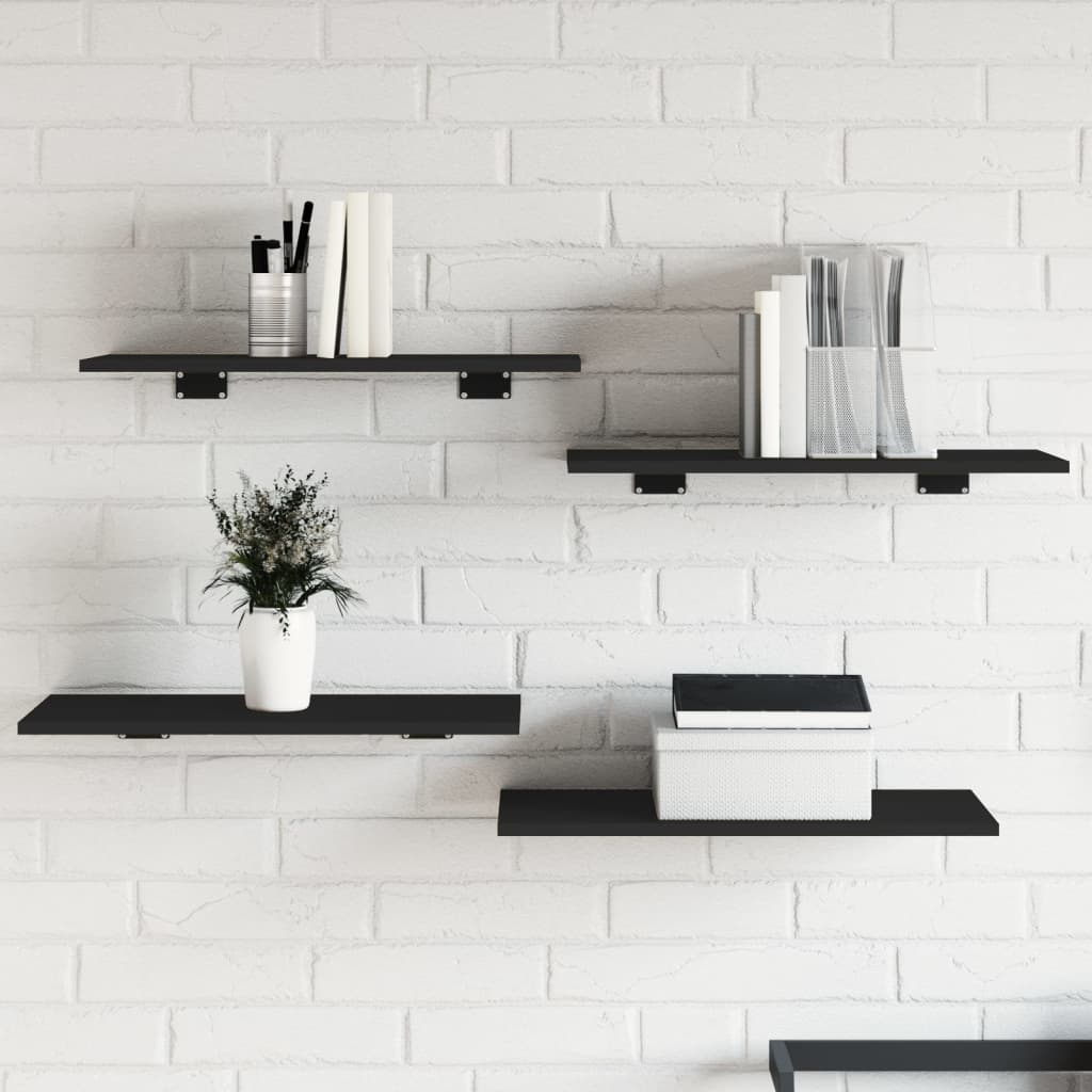 Wandschappen 8 st 60x30x1,5 cm spaanplaat zwart