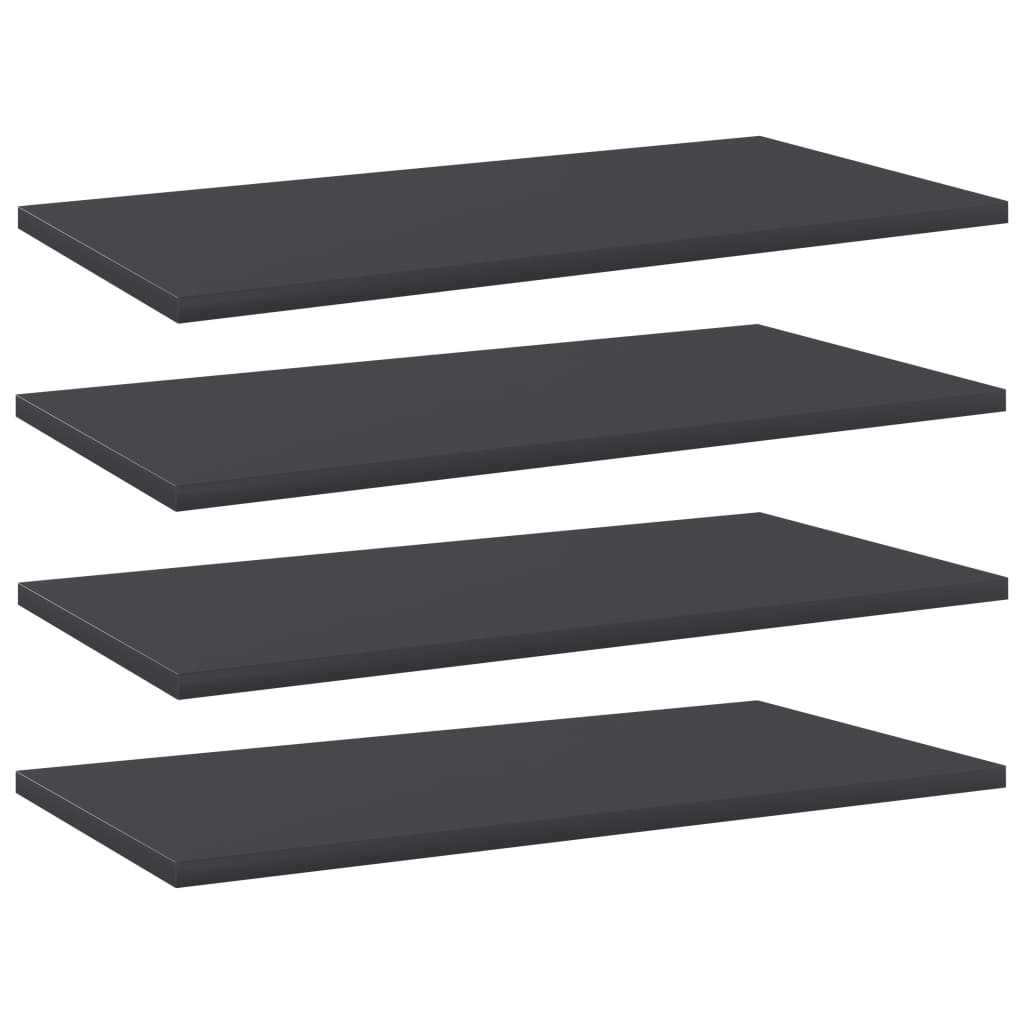 Wandschappen 4 st 60x30x1,5 cm spaanplaat grijs