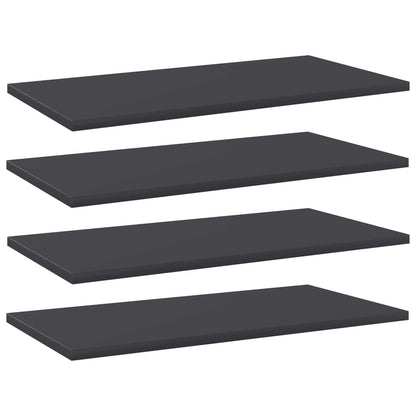Wandschappen 4 st 60x30x1,5 cm spaanplaat grijs