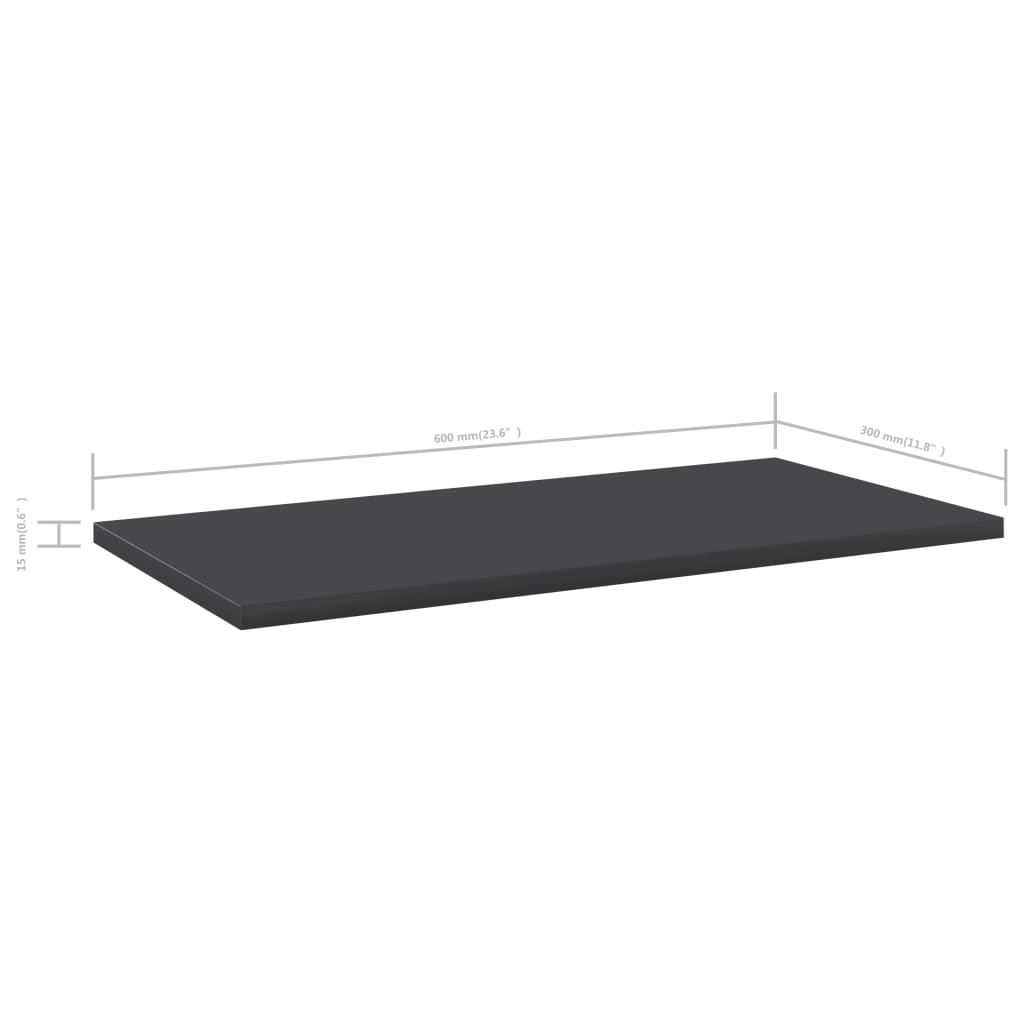 Wandschappen 4 st 60x30x1,5 cm spaanplaat grijs