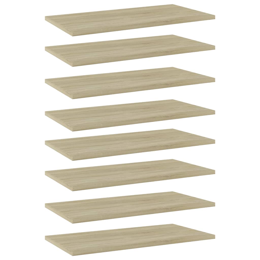 Wandschappen 8 st 60x30x1,5 cm spaanplaat sonoma eikenkleurig