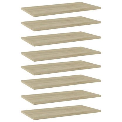Wandschappen 8 st 60x30x1,5 cm spaanplaat sonoma eikenkleurig