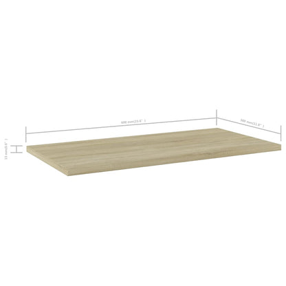 Wandschappen 8 st 60x30x1,5 cm spaanplaat sonoma eikenkleurig