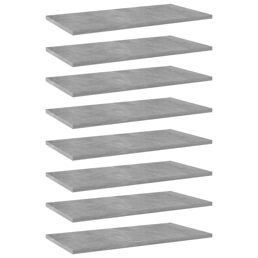 Wandschappen 8 st 60x30x1,5 cm spaanplaat betongrijs