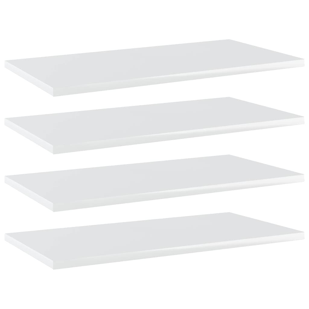 Wandschappen 4 st 60x30x1,5 cm bewerkt hout hoogglans wit