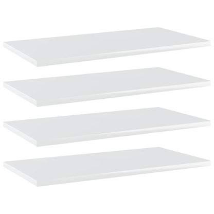 Wandschappen 4 st 60x30x1,5 cm bewerkt hout hoogglans wit